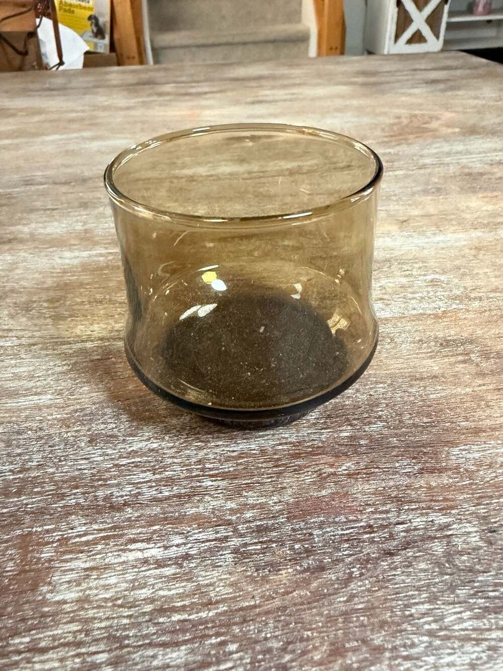 Vintage Libbey Impromptu Tawny Smoke Lowball Rocks Glass